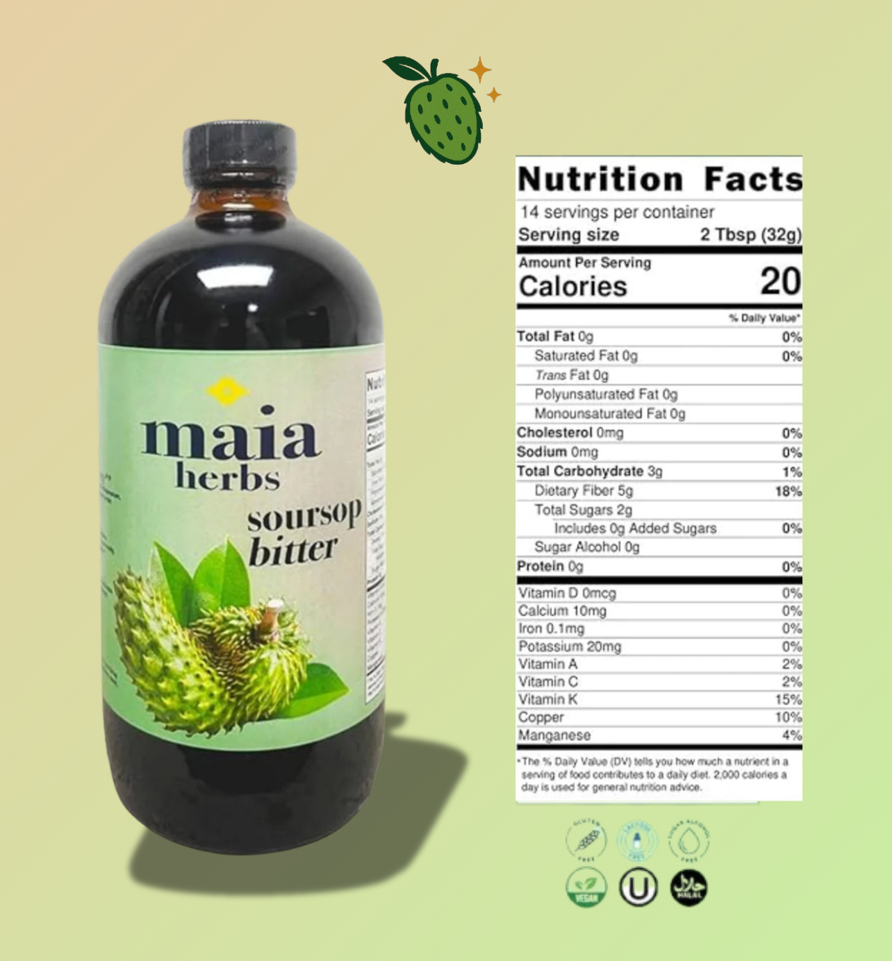 Graviola Glow™ Soursop Bitters – Gut Detox & Immune Support (16oz)